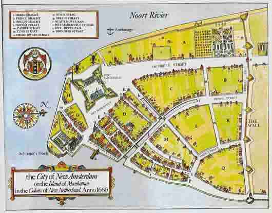 New Amsterdam 1660 Map